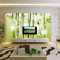 无缝中式绿色竹子壁画卧室沙电视背景墙客厅影视墙壁纸墙纸 无缝真丝布（整张/平方）