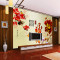 无缝中式花鸟3d牡丹客厅彩雕墙纸定制壁画电视背景墙壁纸墙布 无缝宣绒布