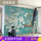 客厅电视背景壁画中式手绘花卉壁纸现代简约3D墙纸无缝墙布樱花 5D浮雕真丝布（一整张）