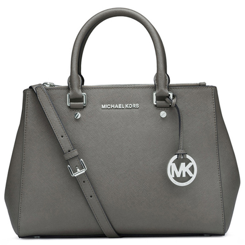 MICHAEL KORS 迈克·科尔斯手提包 女经典款杀手包软纯色荔枝纹牛皮商务/OL拉链中号 30S4GTVS6L 灰色