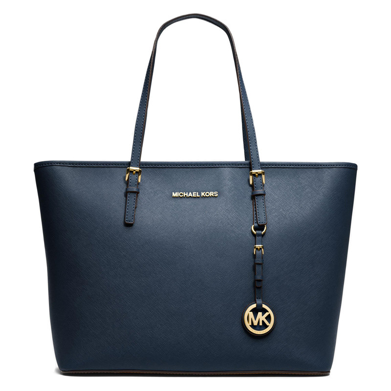 MICHAEL KORS 迈克·科尔斯手提包 女十字纹牛皮纯色潮酷风范敞口单肩包购物包30S4GTVT2L 深蓝色