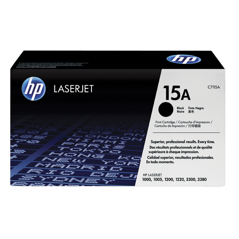 惠普 HP C7115A 黑色硒鼓 15A（适用1000 1005 1200系列 3300 3330 3380MFP） 黑色