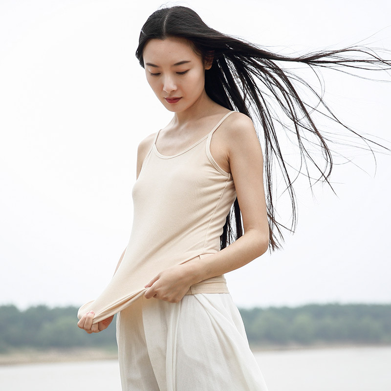 素缕夏装2018新款女装多色背心女短款打底内搭无袖吊带SL523017鶭_EvW30 M 杏色