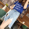 韩版港味夏季时尚高腰破洞牛仔裤女毛边撕破浅色牛仔短裤烂裤子潮 L 蓝色
