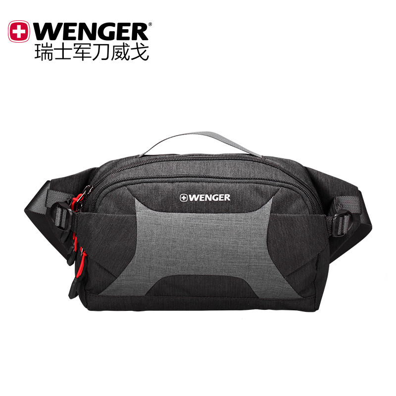 Wenger/威戈瑞士军刀腰包男女士休闲轻便旅行小包撞色防泼水_CeM63 五十度灰