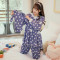 春夏月子服纯棉孕妇睡衣春秋季子长袖产后竖开口喂奶哺乳衣套装 XL 妈咪粉色