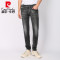 皮尔卡丹（pierre cardin）0800-203813 2018春夏新品男装水洗磨白时尚修身弹力舒适小脚牛仔裤 30(2尺3) 黑色