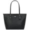 COACH 蔻驰 中号托特包City Zip Tote拉链款软真皮女士单肩包斜挎手提包金属马车标Coach女包 黑色金色五金F58846IMBLK