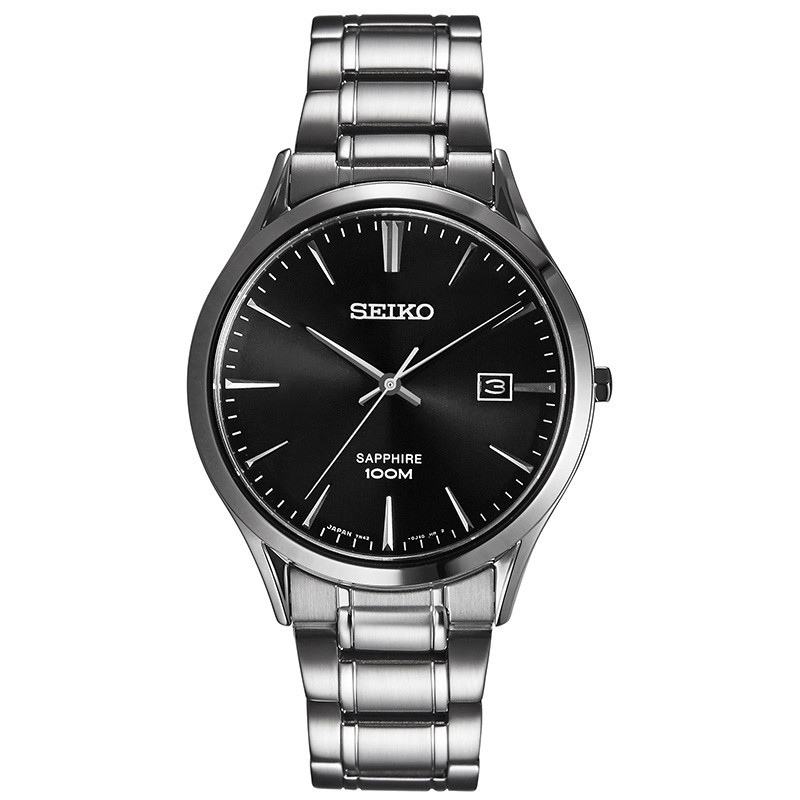 精工（SEIKO） 手表 Gents系列商务休闲防水合成蓝宝石玻璃表镜时尚男表 钢带黑盘 SGEG95J1 SGEG95J1
