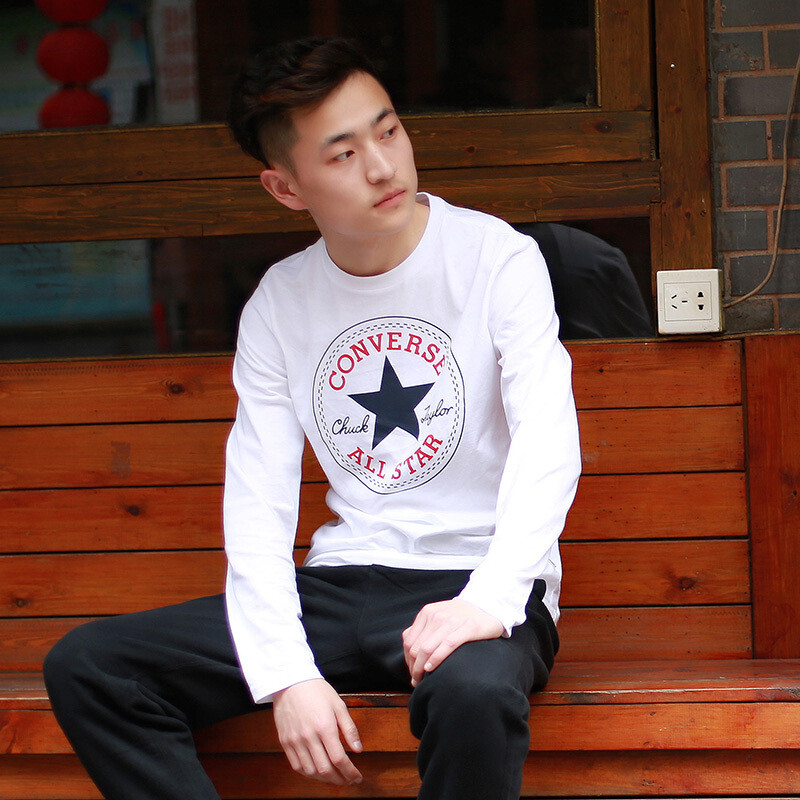 Converse匡威男装2018春款运动休闲纯棉圆领长袖T恤10007851-A03 XXL/185 默认颜色
