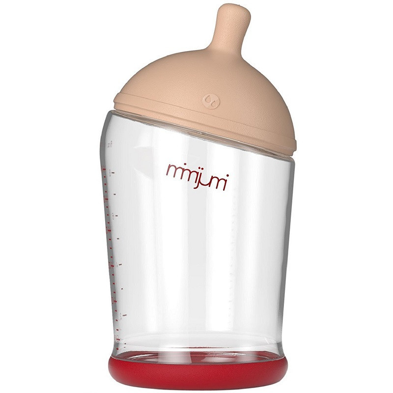 Mimijumi 咪咪聚迷 宽口径防胀气仿真母乳实感玻璃纤维奶瓶 240ml