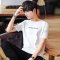 现代男孩（XIANDAINANHAI）短袖T恤男士打底衫圆领纯色体恤2018新款夏季修身半_1 L 9674白色