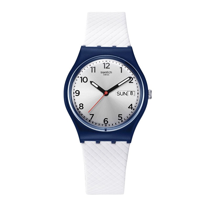 斯沃琪（Swatch）手表 经典色彩密码系列 简洁日晖纹男女表银白光芒GN720 GN720