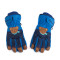 儿童滑雪手套防水秋冬季加厚保暖学生款手套户外五指可爱军绿色均码 蓝色