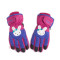 儿童滑雪手套防水秋冬季加厚保暖学生款手套户外五指可爱军绿色均码 蓝色