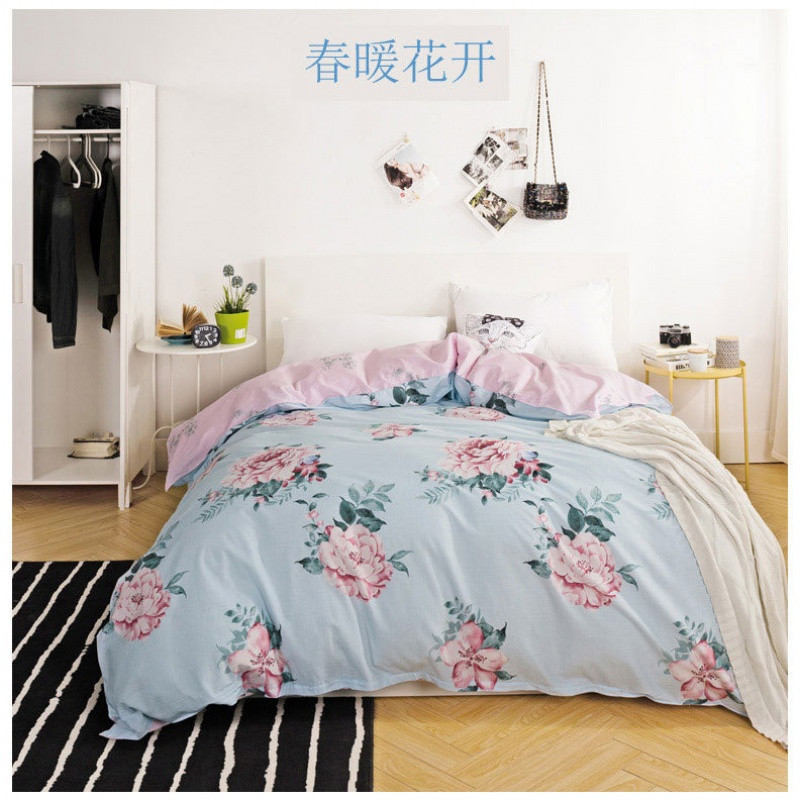 雅绿家纺宿舍单人被套全棉学生被罩单件秋冬200X2301.8m床 200X230cm 春暖花开