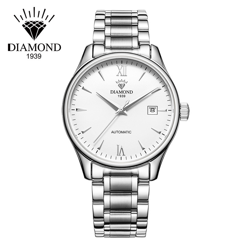 上海钻石牌(diamond)手表星月系列男士自动机械表男表精钢日历防水