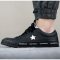 CONVERSE匡威男鞋1970s三星标低帮休闲鞋OneStar皮质板鞋CS159721 37 黑色