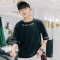 2018韩版短袖男潮流T恤男士打底衫半袖衣服 2XL 湖蓝