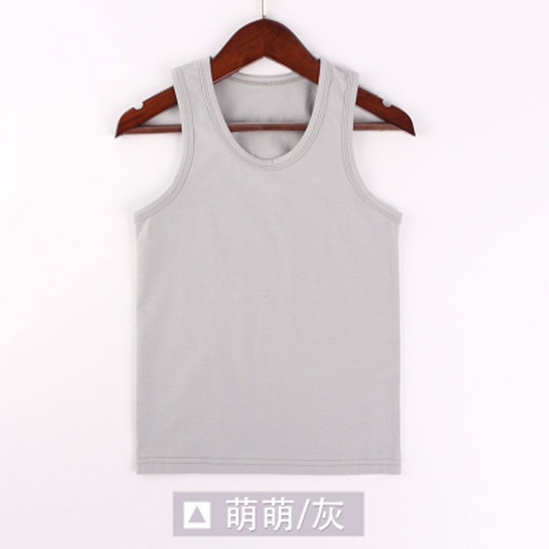 儿童背心男童夏季女童吊带薄款中大童无袖小背心宝宝内衣打底简约小清新婴童服装小背心 120cm建议(105-115cm) 灰色-背心