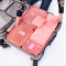 出差旅行收纳袋行李箱分装整理包化妆包男旅游洗漱 包女便携套装 嫩粉色六件套