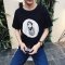夏季2018短袖男装T恤半袖青少年韩版潮T恤 2XL 黑色