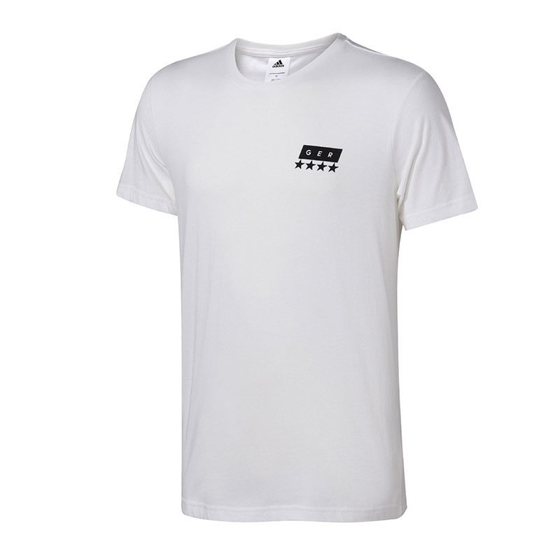 adidas阿迪达斯男子短袖T恤新款德国球迷休闲运动服CE1724 XL CE1724白+黑