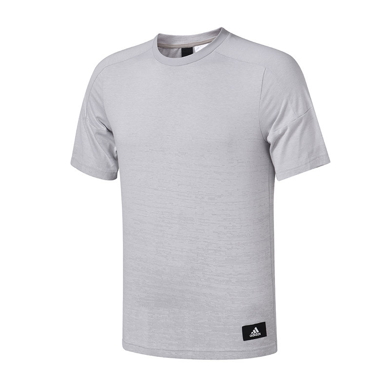 adidas阿迪达斯男子短袖T恤新款透气休闲运动服CZ3674 L CZ3674白+中麻灰纯质灰