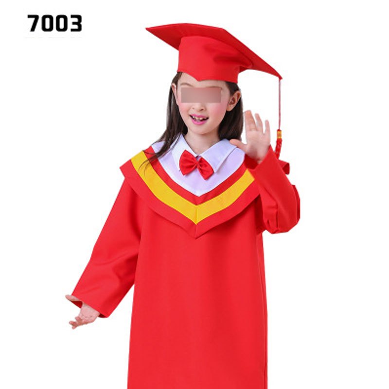 儿童博士服毕业礼服幼儿园学士服博士帽小学生毕业照演出服毕业袍可爱萌趣简约创意婴童套装 110cm 7003S级款