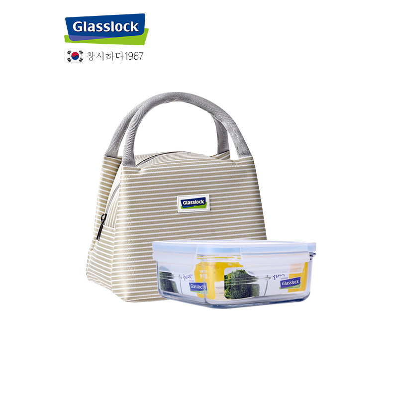 Glasslock韩国进口钢化玻璃饭盒带包包900ml GL2907 GL2907