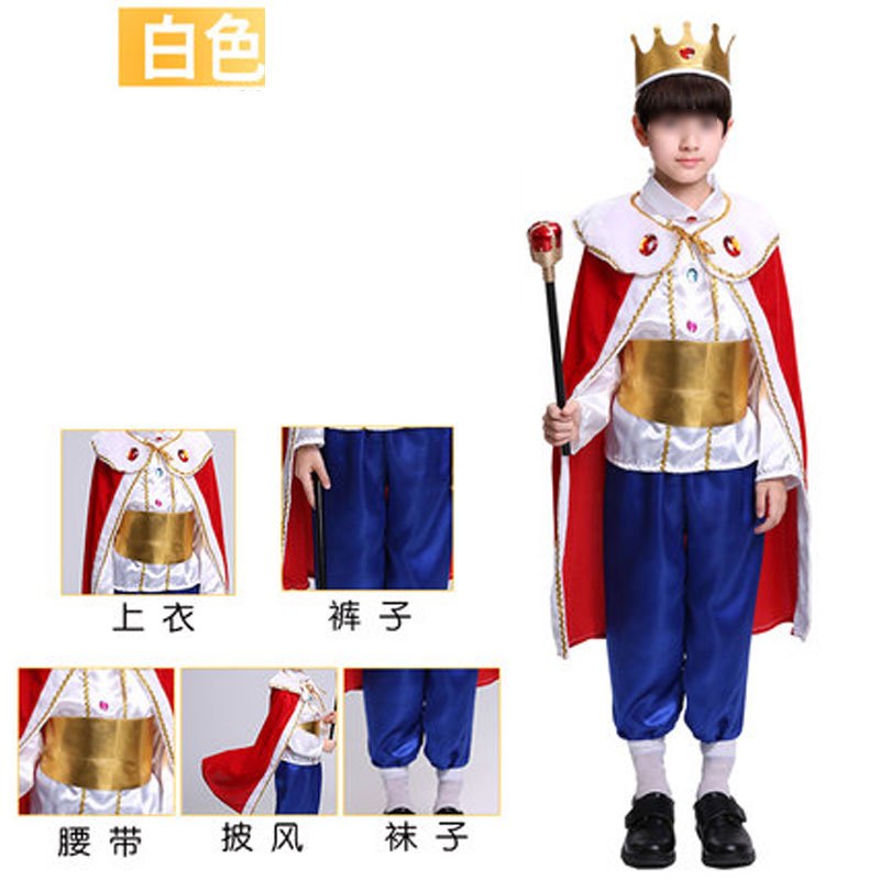 儿童万圣节男童衣服装扮幼儿园小朋友演出服表演化妆服装通用套装 简约小清新婴童套装 150cm 白色