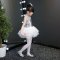 六一儿童节表演服女童蓬蓬纱裙幼儿园吊带演出服亮片爵士舞蹈服装通用裙子简约小清新婴童裙子 150cm 吊带裙《白色》（S头饰）