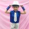 六一儿童亮片爵士舞演出服男女童幼儿园舞蹈服蓬蓬裙纱裙表演服男孩子女孩子夏季表演服套装 100cm建议（95-105 女童蓝裙全套