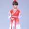 六一儿童演出服汉服男童古装三字经书童女幼儿园小孩表演服装可爱创意萌趣儿童舞台演出服 120cm 红色男女同款s头饰s纸简