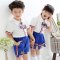 六一儿童背带裤演出服装男女童中小学生诗歌朗诵大合唱幼儿园校服通用套装简约小清新婴童套装 130cm 款式三：男孩