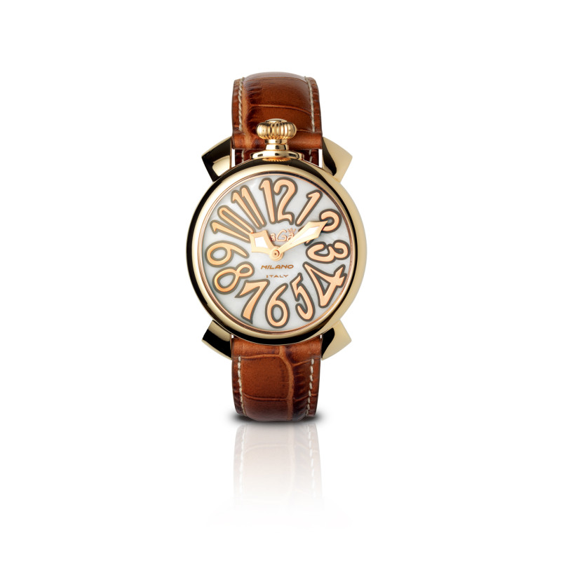 GaGa MILANO Manuale 40MM系列紫罗兰色石英表手表 5021.9 咖啡色