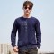迪尔马奇2018春秋新款男士套头卫衣圆领拼接印花春秋外套M08667 M 蓝色