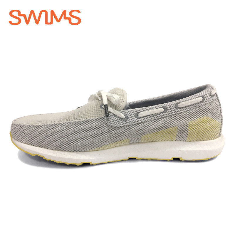Swims Breeze Leap Laser 挪威春夏款男鞋低帮运动鞋轻便休闲鞋 灰黄色 41码