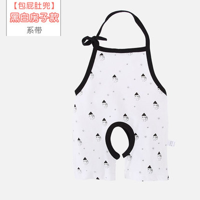婴儿肚兜兜夏季薄款新生的儿童初生男女宝宝包屁衣服四季通用简约小清新婴童小孩子系带肚兜 90cm 肚兜黑白房子