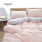 ladysoft御棉堂 针织全棉四件套床单款床上用品套件床品套装其他 粉灰细条 床单款1.5/1.8米床通用