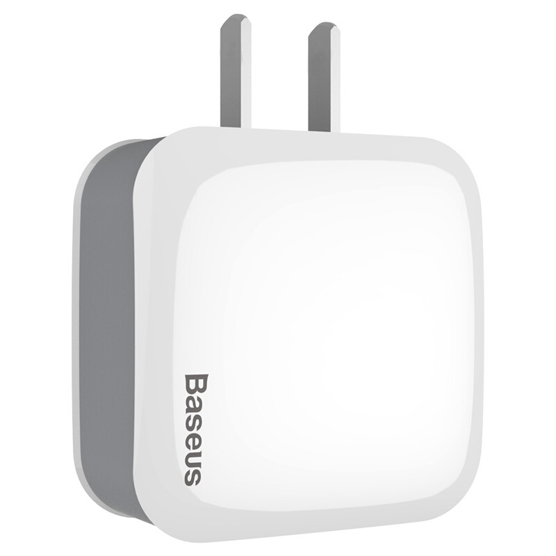 倍思 乐行 升级款 双USB 中规 旅行充电头 2.4A白+灰色