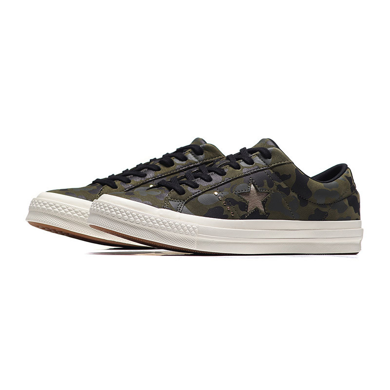 CONVERSE匡威男女板鞋One star迷彩印花休闲鞋159703C 159703C军绿色 43码