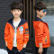 童装男童春装外套2018新款中大童两面穿春秋帅气夹克12-15岁时尚 160cm(吊牌160码，建议160cm左右精细做工精选面料 藏青色薄棉