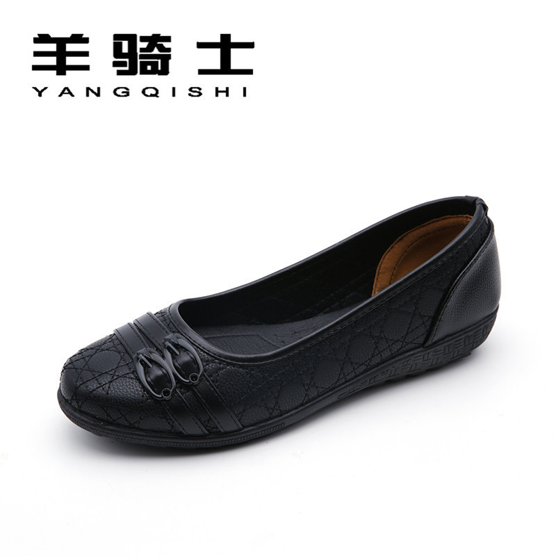 羊骑士2018新款女单鞋蝴蝶结百搭平底鞋女休闲软底妈妈鞋 MM-6273橘色 41码