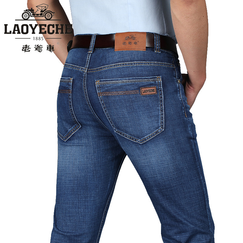老爷车(laoyeche)正品男士牛仔裤 男秋冬季款直筒宽松弹力男装长裤子商务休闲香港品牌牛仔裤 老爷车t6215浅蓝 31(2尺4)两件送花花公子皮带