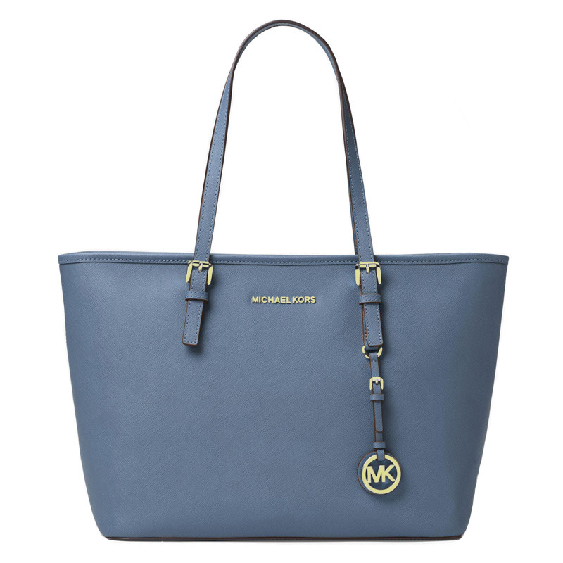 MICHAEL KORS 迈克·科尔斯手提包 女十字纹牛皮纯色潮酷风范敞口单肩包购物包30S4GTVT2L 冰蓝色