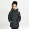 千仞岗2018秋冬新品童装羽绒服短款仿羊羔毛连帽男童套装219869 120cm 魔力黑005