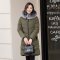 千仞岗秋冬新品羽绒服女中长款狐狸大毛领加厚外套 海藻绿503 165/M