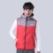 千仞岗2018春季新品短款羽绒服男立领马甲轻薄款羽绒服男229502 170/L 88198灰拼红