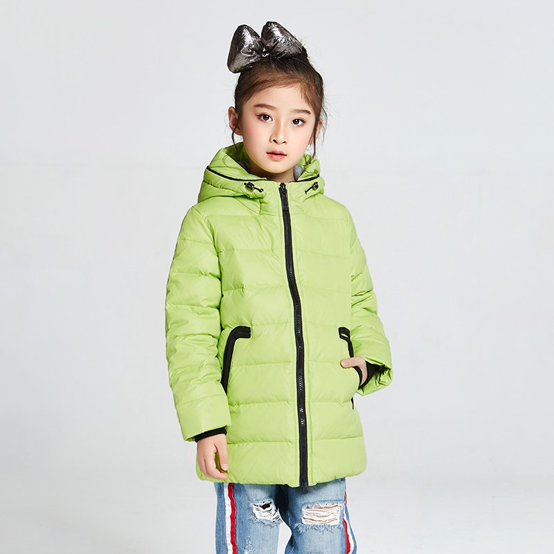 千仞岗新品童装中长款羽绒服带帽加厚韩版童装外套20853 110cm 508/017